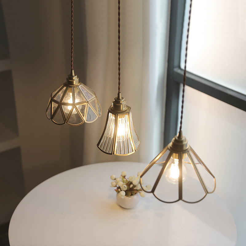 Lampe pendante en verre vintage
