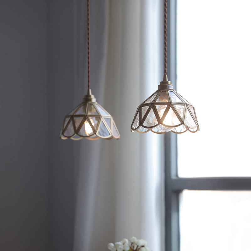 Lampe pendante en verre vintage