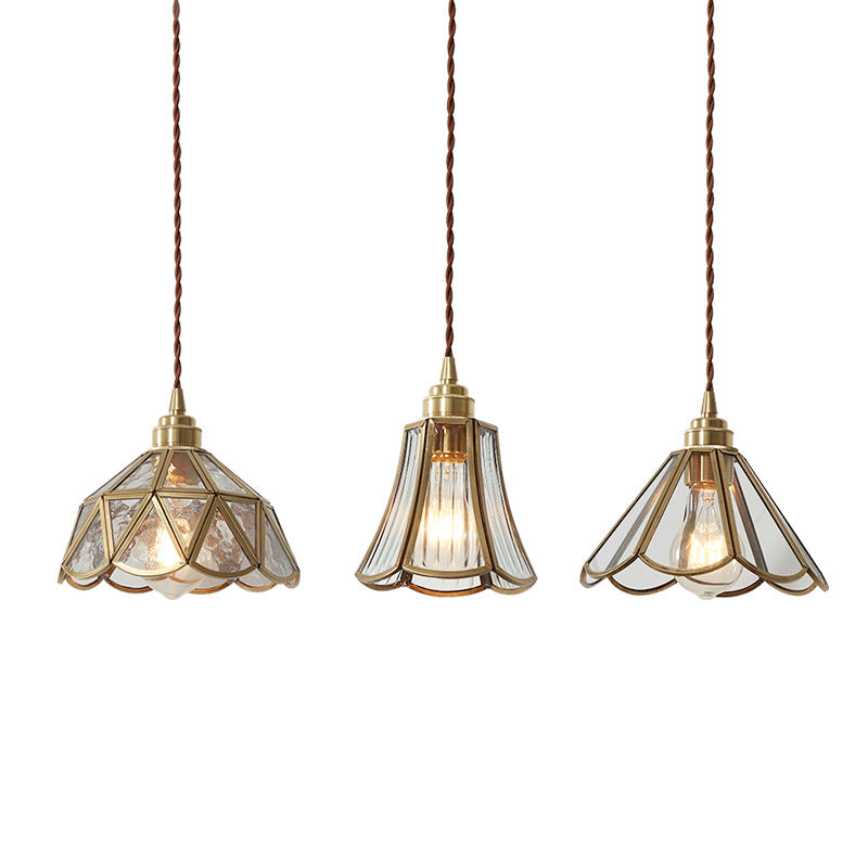 Lampe pendante en verre vintage
