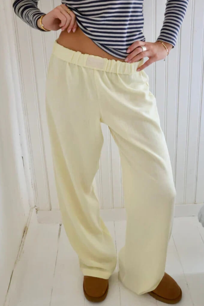 Pantalon Mona Édition Limitée - Confortable et léger en Jaune pour femme trav
