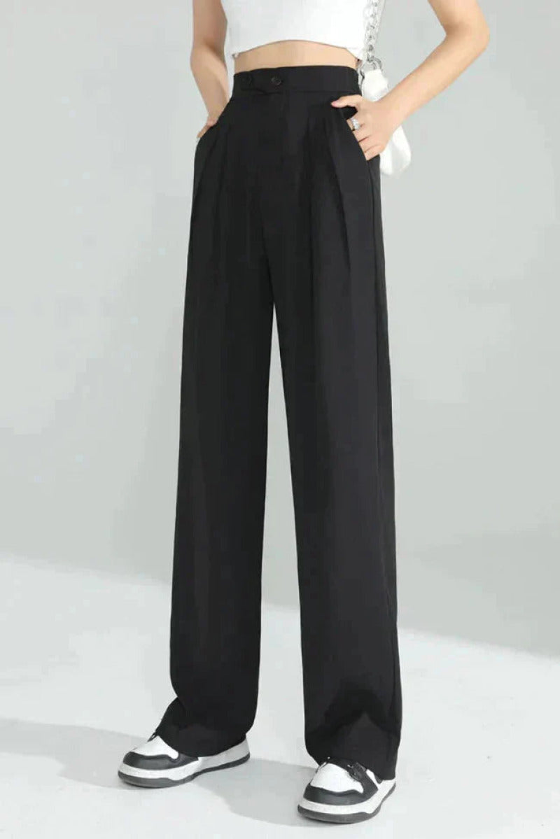 Pantalon Noir Élégant et Confortable | Pantalon Extensible, Mode Décontractée