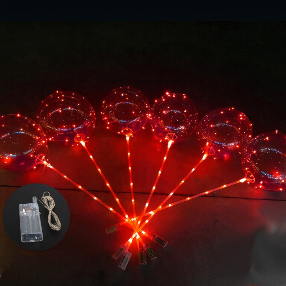 Décoration lumineuse avec ballons LED réutilisables pour une ambiance colorée