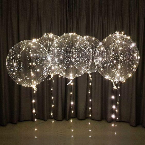 Ballons LED Réutilisables Blancs pour une Décoration Élégante et Lumineuse tr