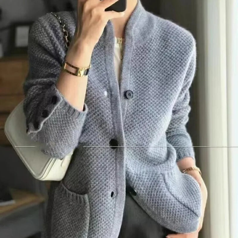 Veste en laine de cachemire épaisse Gris - Mode sophistiquée et élégance durable