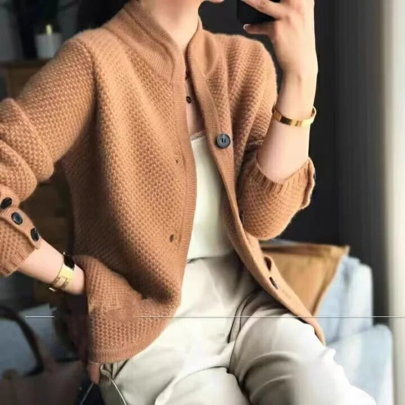 Veste en laine de cachemire épaisse Marron - Cocon de douceur et style chic dog t