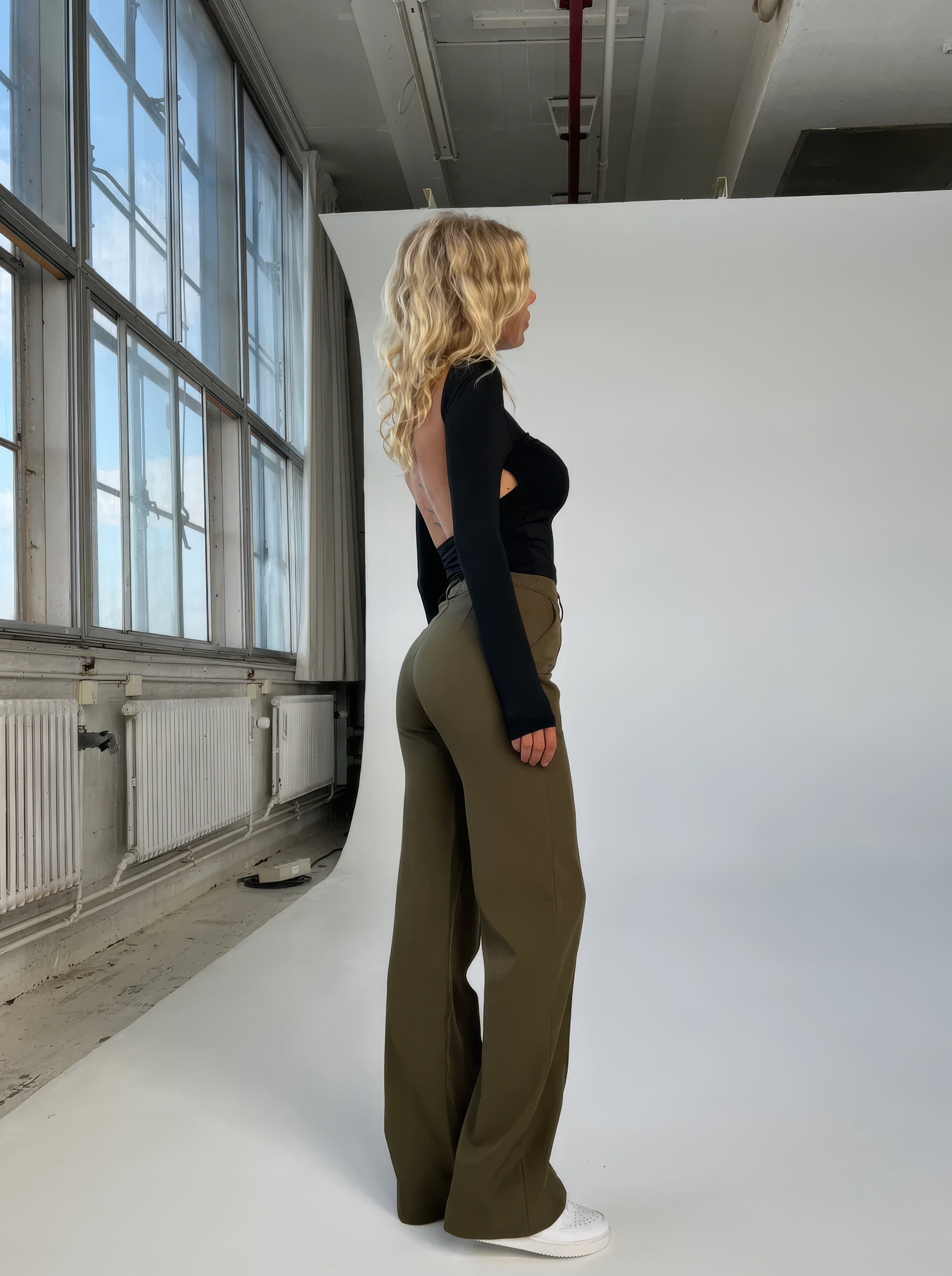 Pantalon tendance vert taille haute - Confort exceptionnel et coupe flatteuse dog