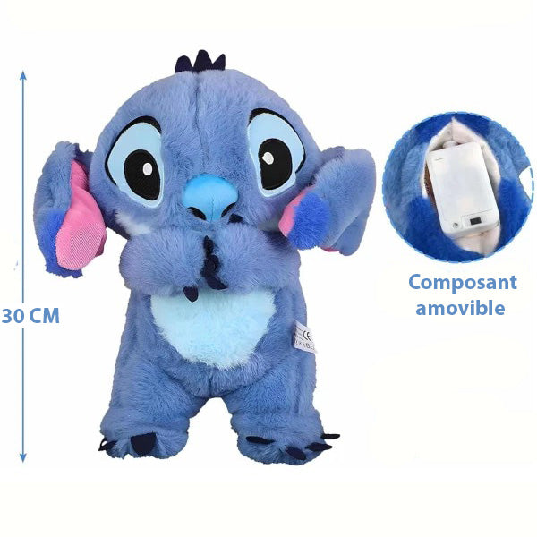 Peluche Stitch Apaisante avec Respiration Réaliste et Douce Berceuse - Compagnon de Sommeil