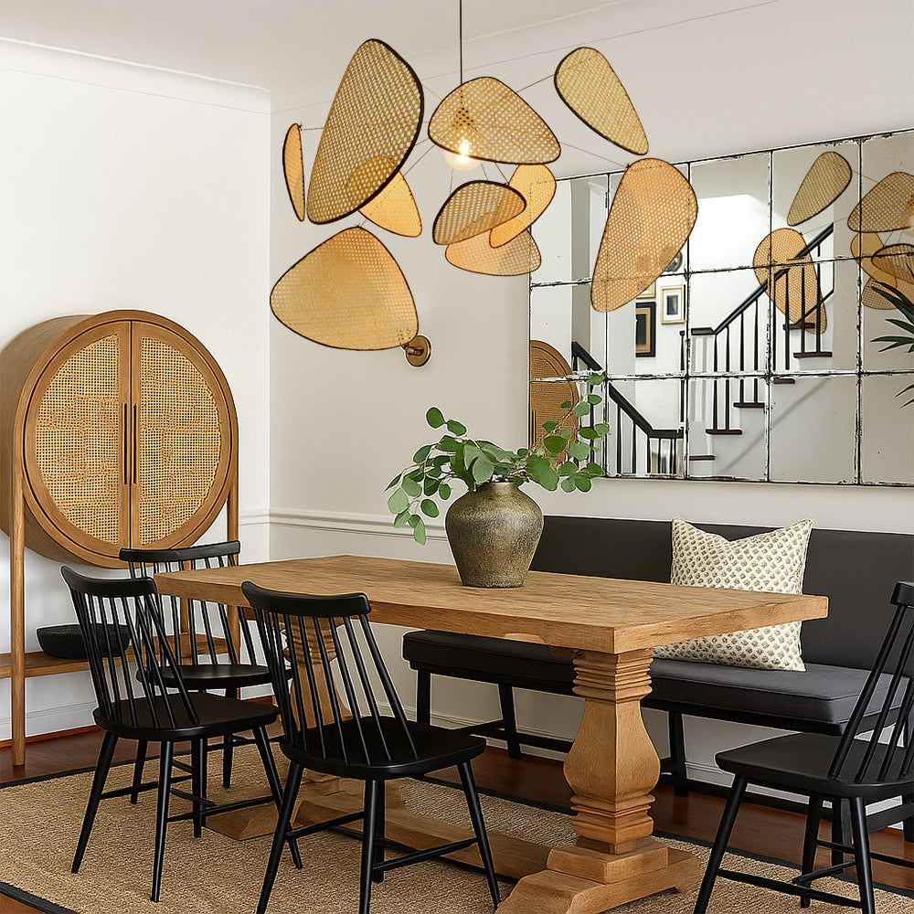 Lampe suspendue en rotin de Bria