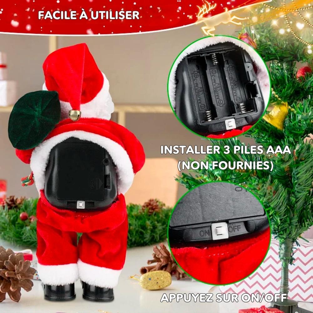 Père Noël Animateur en Flanelle Douce pour une Ambiance de Noël Magique trave