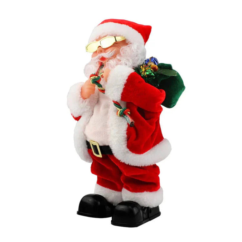 Père Noël Animateur en Flanelle Douce pour une Ambiance de Noël Magique trave