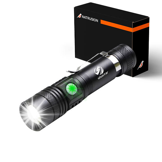 Petite lampe torche puissante compacte et rechargeable résistante aux chocs et étanche