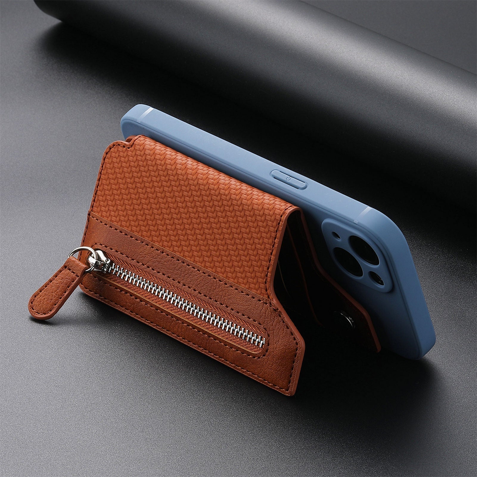 Portefeuille Slick'N'Go en cuir pu élégant - Accessoires téléphone et support intégrés