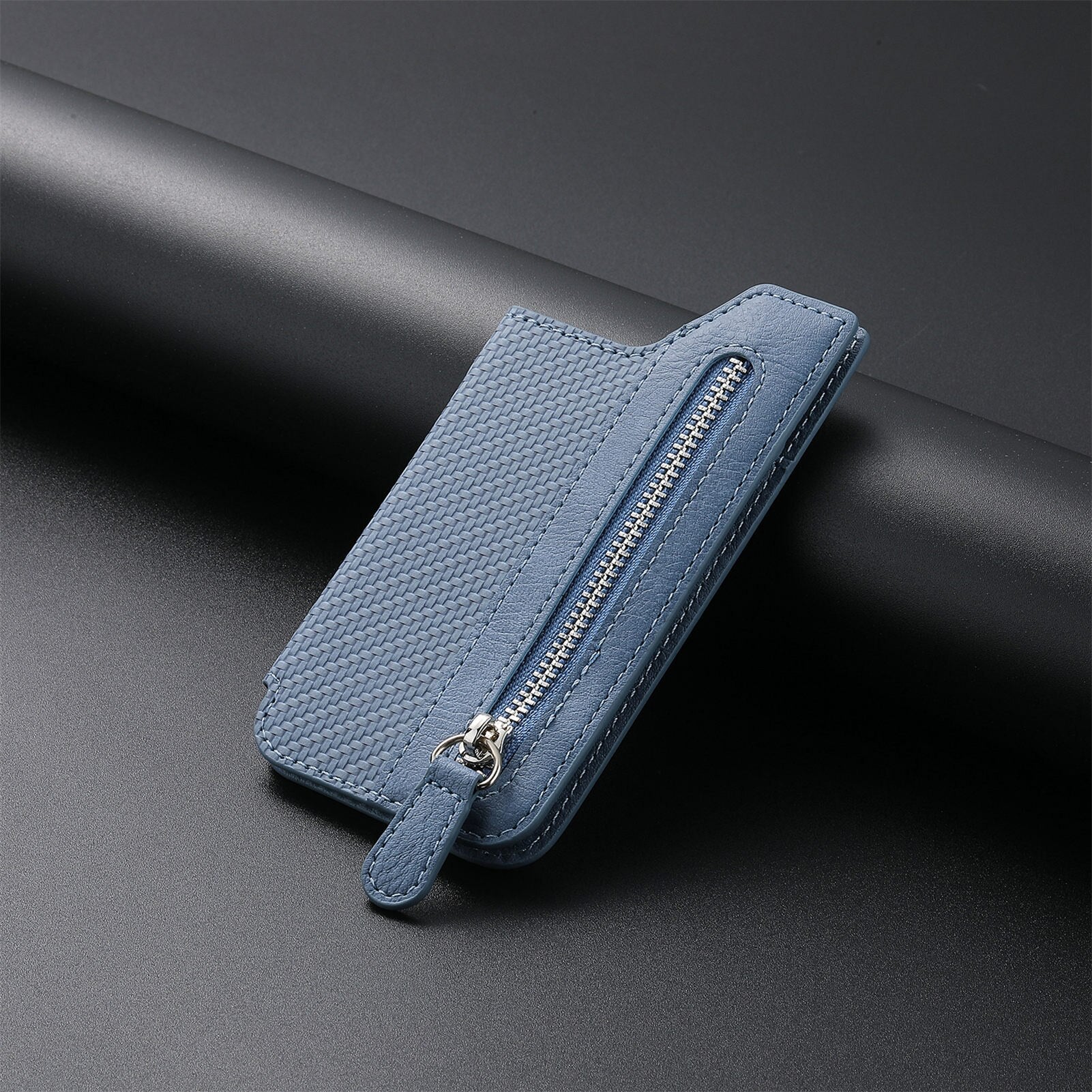 Portefeuille Slick'N'Go bleu raffiné - Support téléphone pratique inclus dog trav