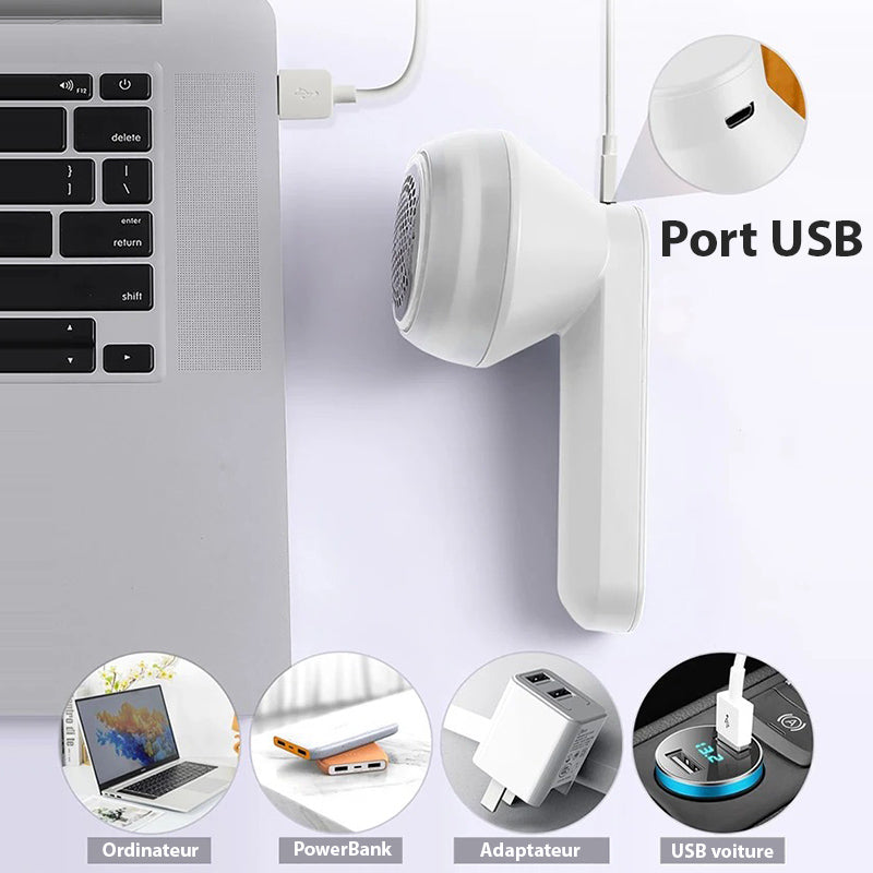 Rasoir Électrique Anti-Bouloche Rechargeable - Conception Ergonomique pour un Nettoyage Facile