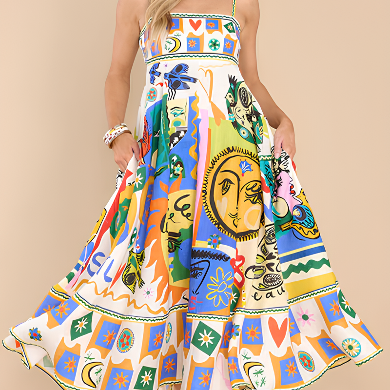 Robe Soleil Beatriz - Robe Chic en Tissu Rayon pour l'Été leak