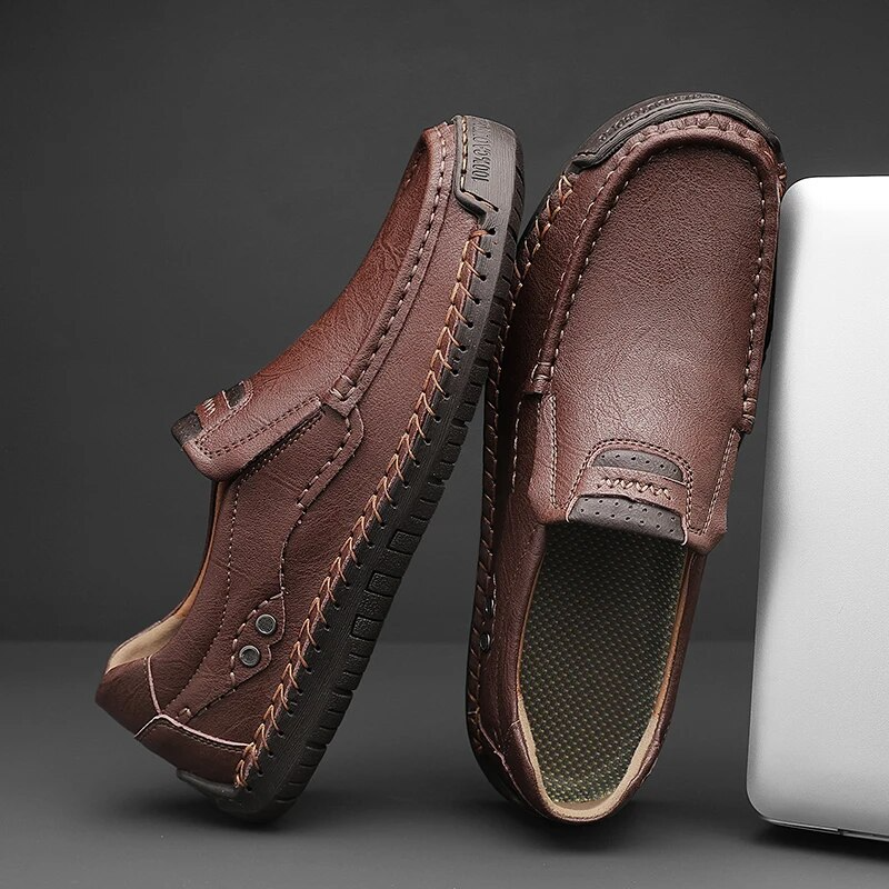 Chaussures en Cuir Véritable Romain, confortables avec semelles antidérapantes do
