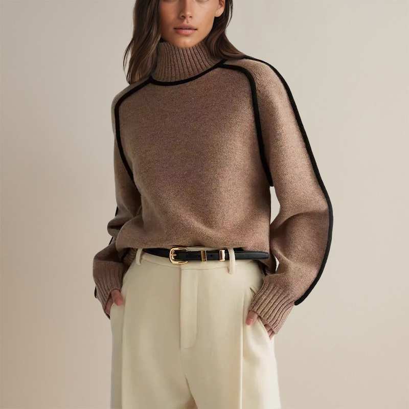 Pull à col roulé en cachemire doux pour femme, style élégant et chaleur hivernale