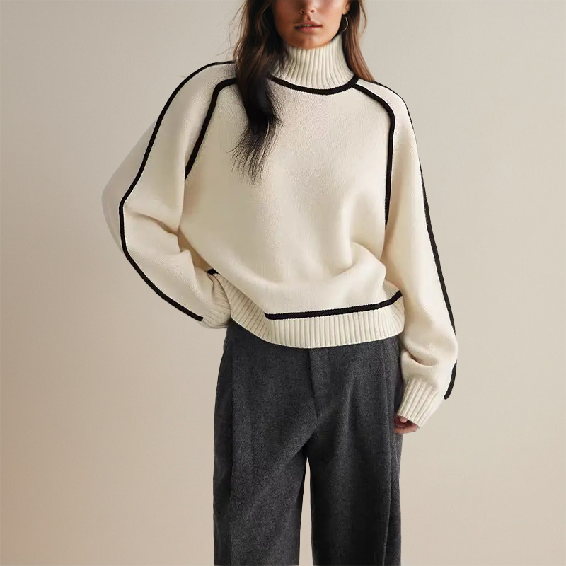Pull à col roulé en cachemire doux pour femme, style élégant et chaleur hivernale