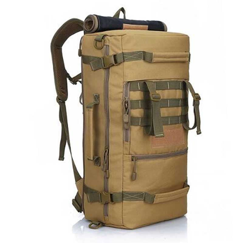 Sac à Dos Ultra Résistant 50L Kaki - Qualité Militaire, Accessoires Aventure, Camping, Durable, Randonnée