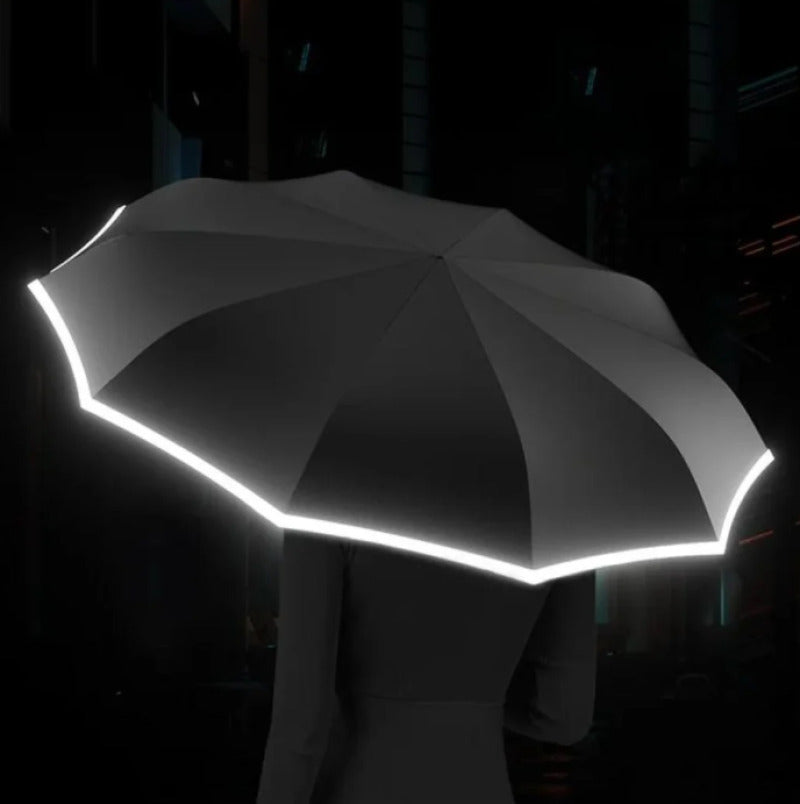 Parapluie Anti-tempête avec Bord Réfléchissant - Résistant et Solide pour une Longue Durée de Vie