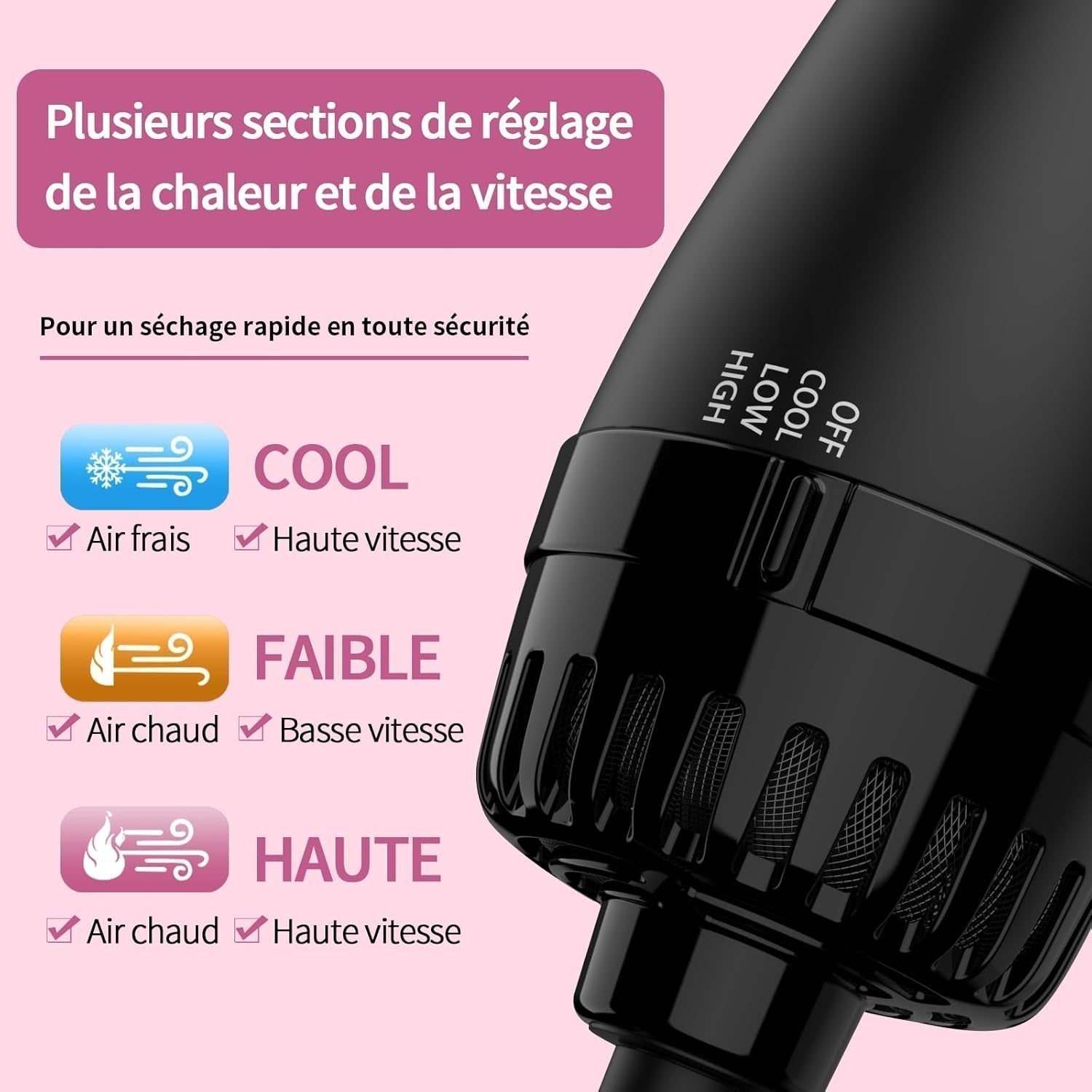 Sèche-Cheveux Volumisant: Design confort pour une Utilisation Confortable