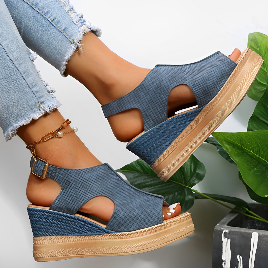 Sandales d'Été Scintillantes Sheila avec soutien semelle de soutien et design élégant