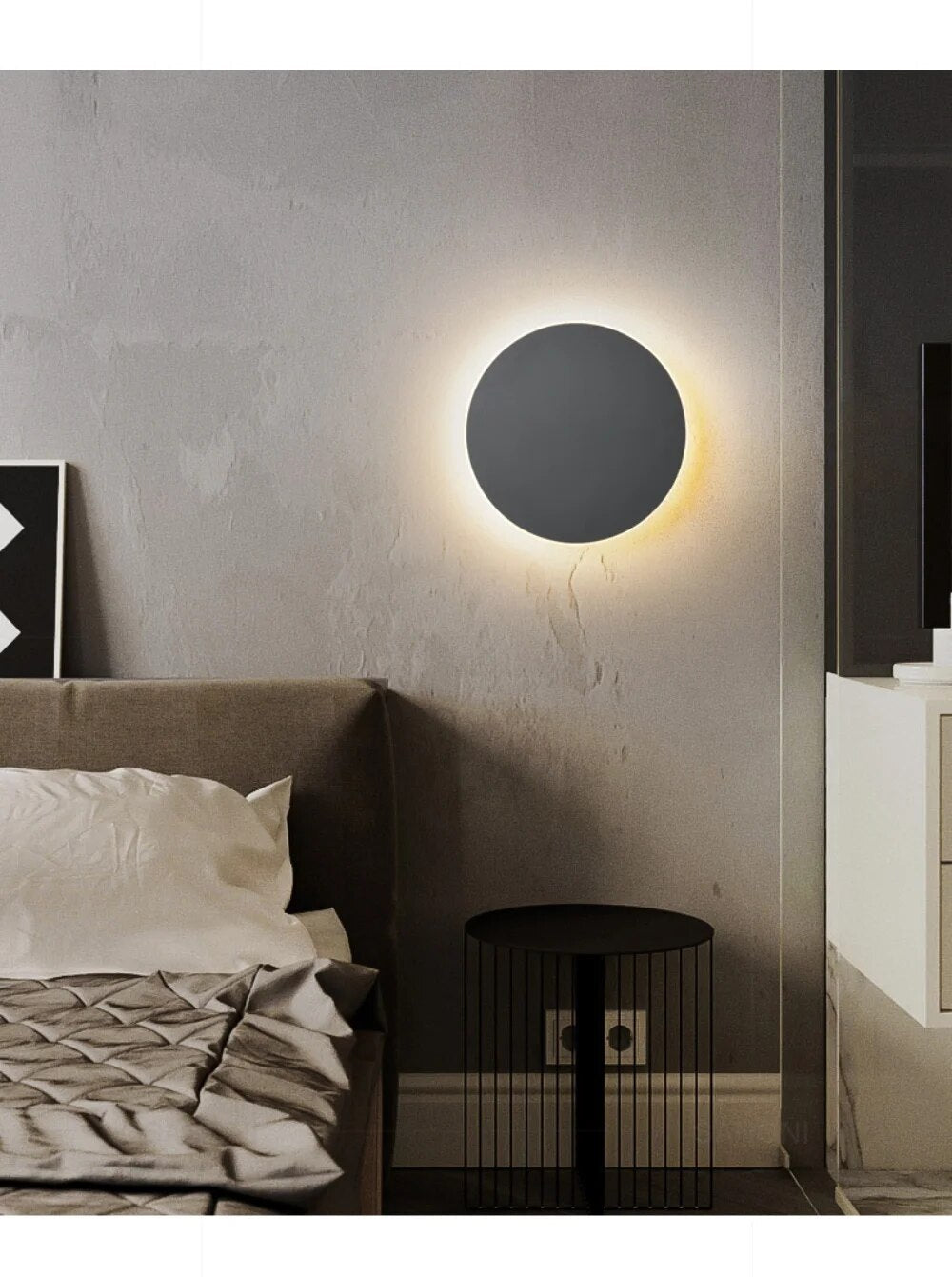 Lampe Murale LED Ronde Noir 20cm - Design Épuré et Éclairage Moderne dog travel b