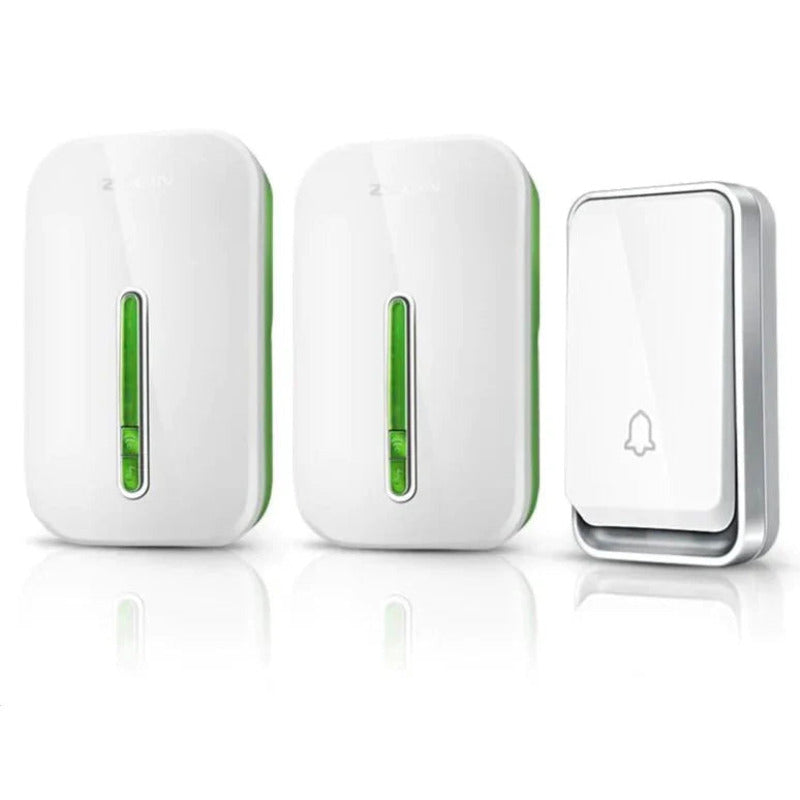 Sonnette sans fil sans batterie imperméable - Bouton + Récepteurs, Installation Facile | Résistance Intempéries