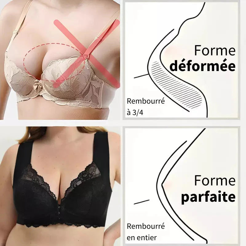 Soutien-Gorge Galbant à Fermeture Frontale en Soie Organique le