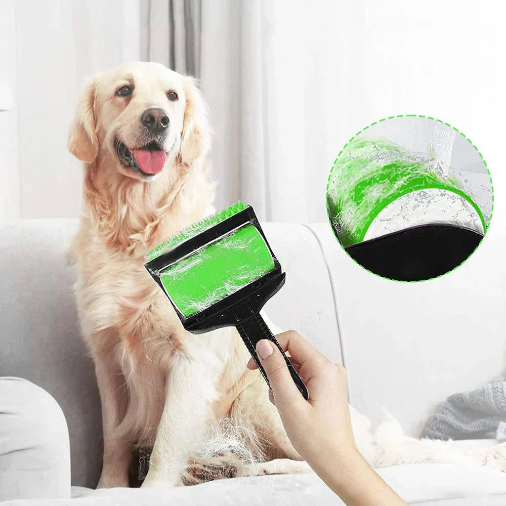 Brosse & Rouleau Réutilisable - Solution Anti-Poils pour Animaux et Textiles