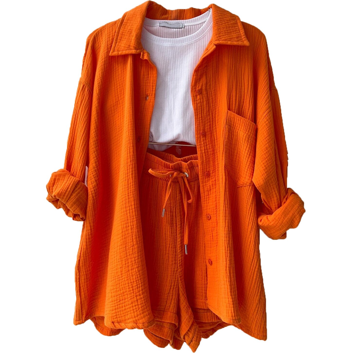 Ensemble confortable Suzie en Orange, look décontracté et confort suprême tra
