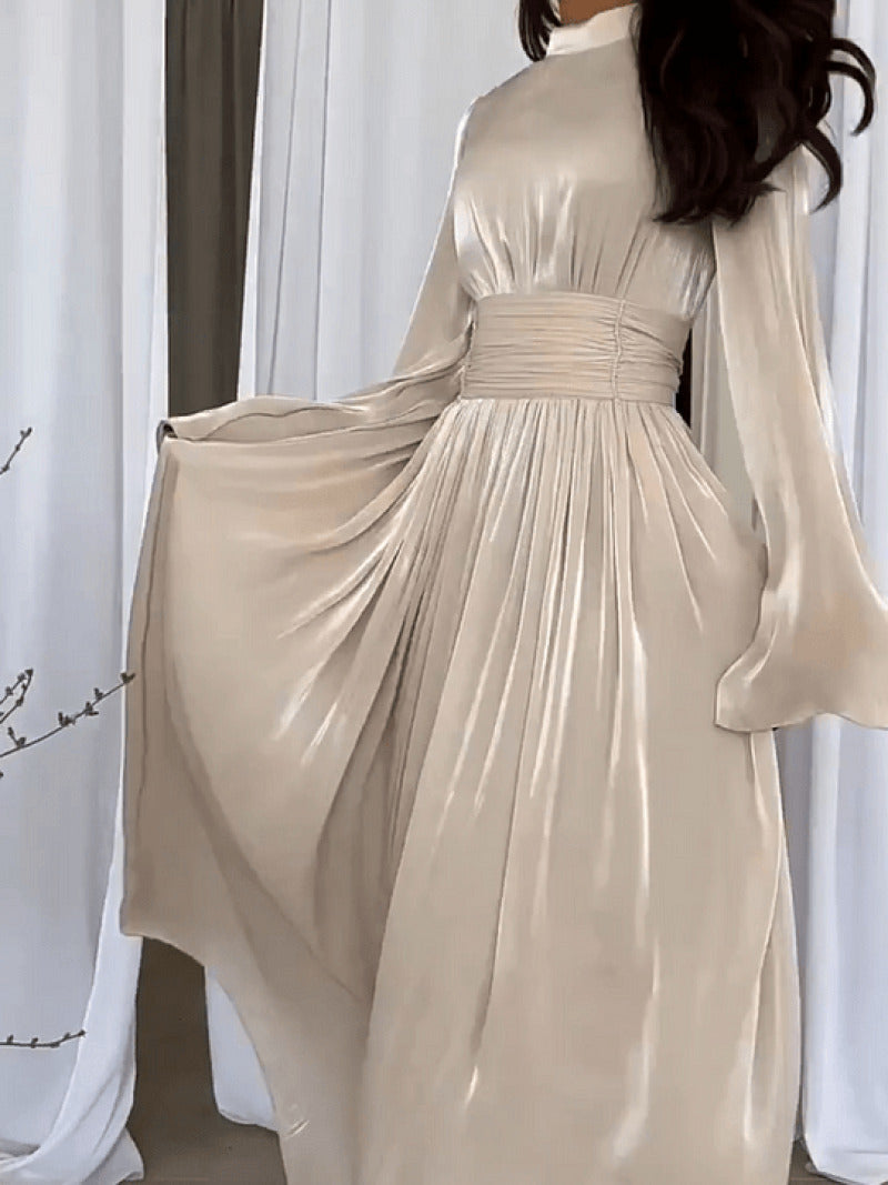 Robe longue Sybile Abricot | Confort haut de gamme et élégance intemporelle t