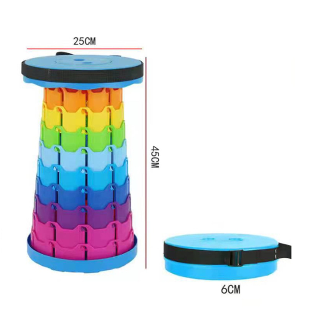 Tabouret Pliable Compact & Portable Arc-en-ciel - Siège Pliant Tabouret Léger