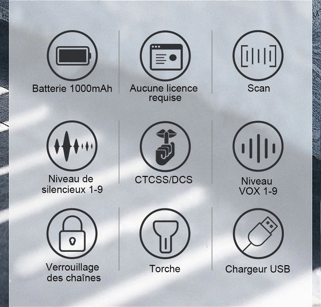 Talkie Walkie longue distance - Retevis avec écran LCD pour une visualisation facile