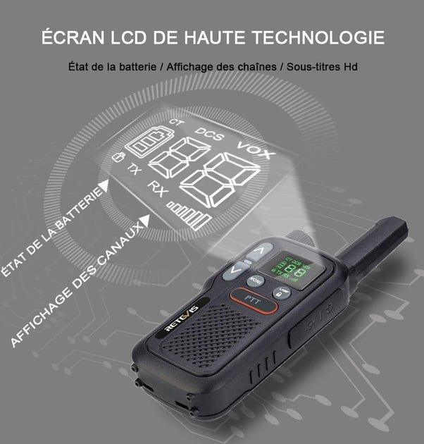 Talkie Walkie longue distance - Retevis avec batterie haute capacité et qualité audio HD