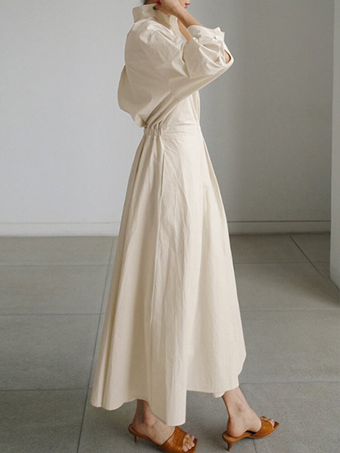 Robe chic tendance en mélange coton, manches longues, confort élégant dog travel