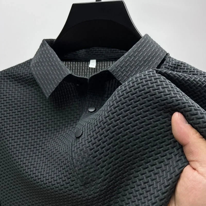 Polo de luxe à manches courtes de couleur Gris pour un look décontracté et élégant