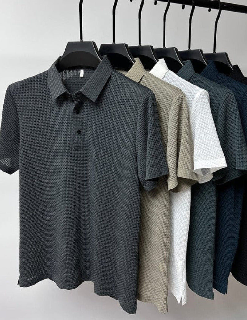 Polo de luxe à manches courtes de couleur Gris pour un style décontracté et sophistiqué