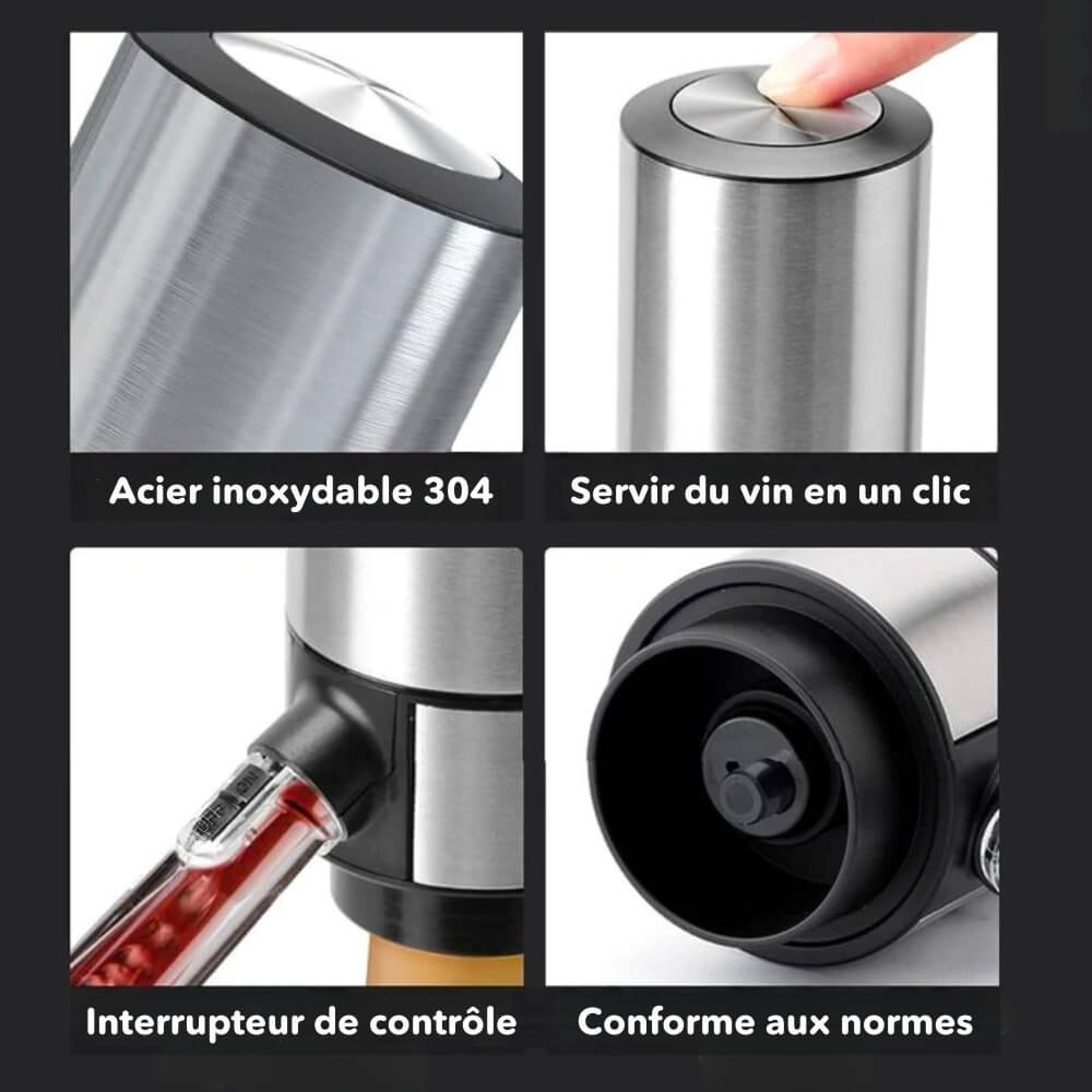 Aérateur, Conservateur et Distributeur pour Vin avec Design Élégant