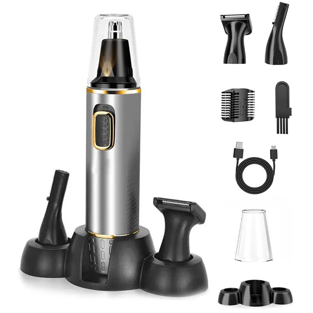 Tondeuse Nez Professionnelle -en- Rechargeable - Multifonction Oreilles et Sourcils Gold | Compact et Silencieux