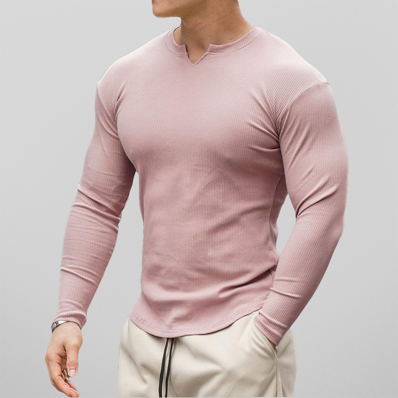 T-shirt coupe muscle-fit en rose avec coton léger et coupe impeccable travel