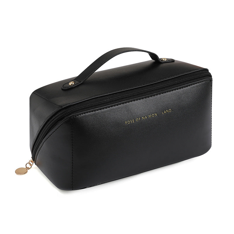 Trousse de maquillage PRESTIGE en cuir artificiel waterproof - Noire