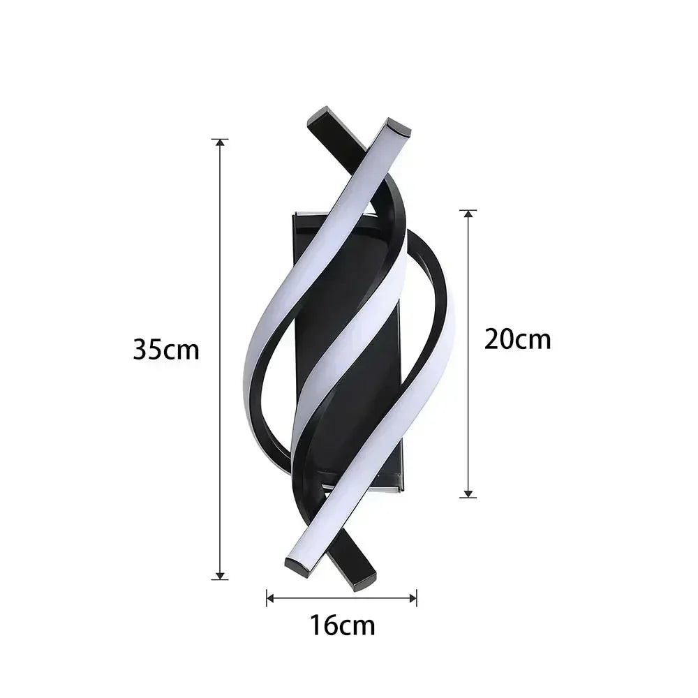 Lampe Murale Spirale Contemporaine - Métal de Haute Qualité - Éclairage LED Doux - Décoration Intérieure Moderne