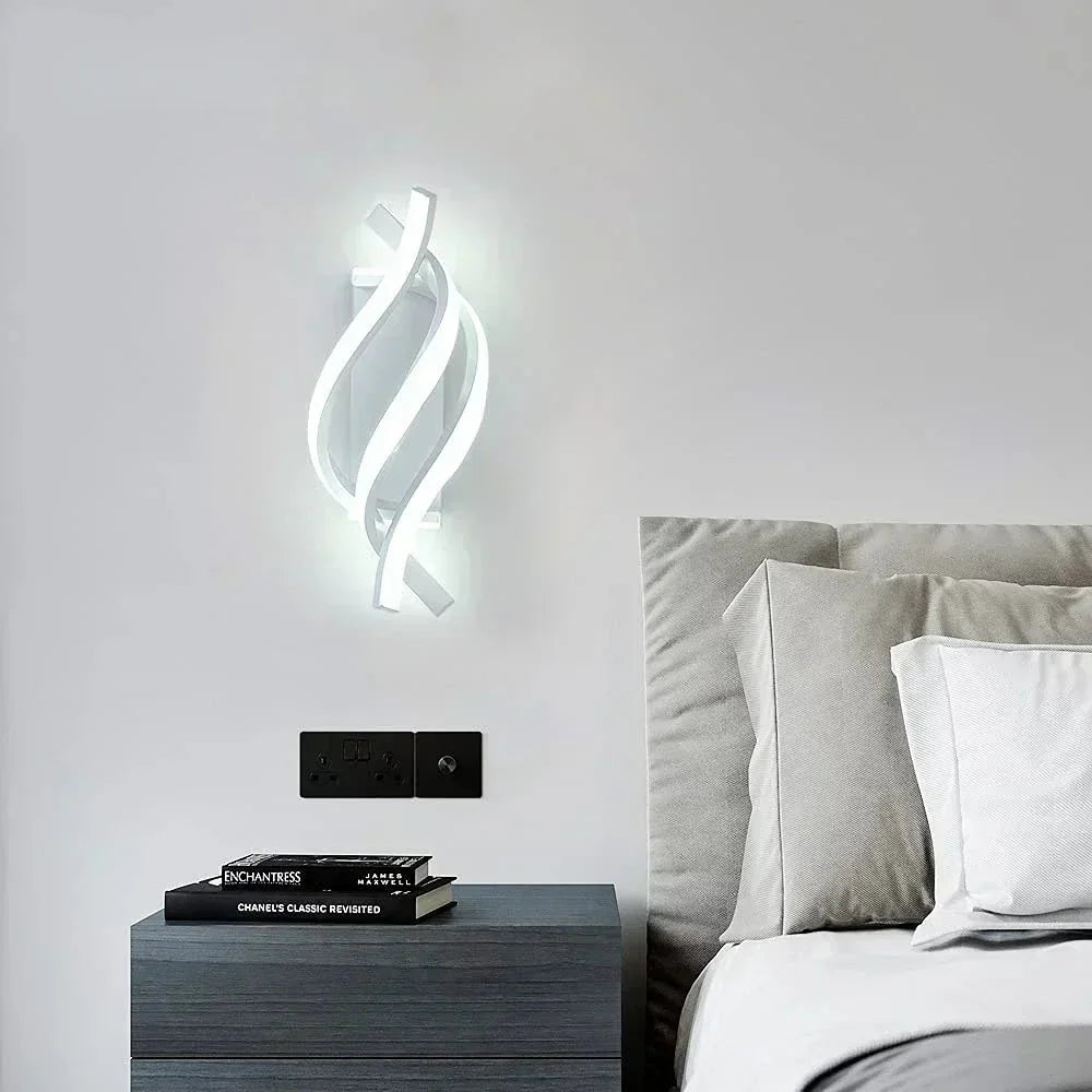 Lampe Murale Spirale Contemporaine - Métal de Haute Qualité - Éclairage LED Doux - Décoration Intérieure Moderne