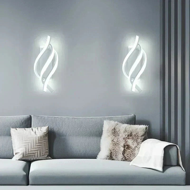 Lampe Murale Spirale Contemporaine - Métal de Haute Qualité - Éclairage LED Doux - Décoration Intérieure Moderne
