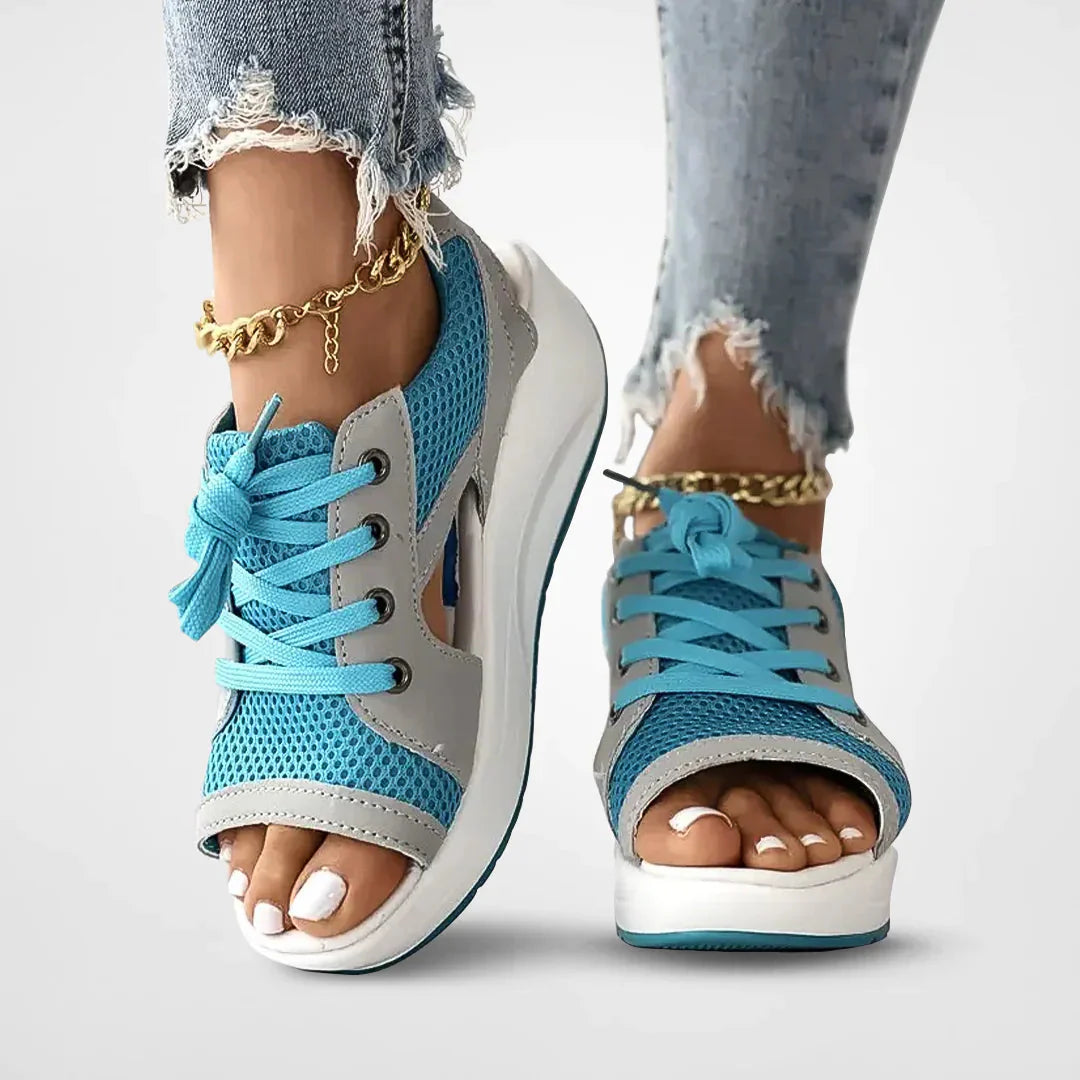 Sandales confortables Valenza en Bleu avec amortissement gel et chaussures légères
