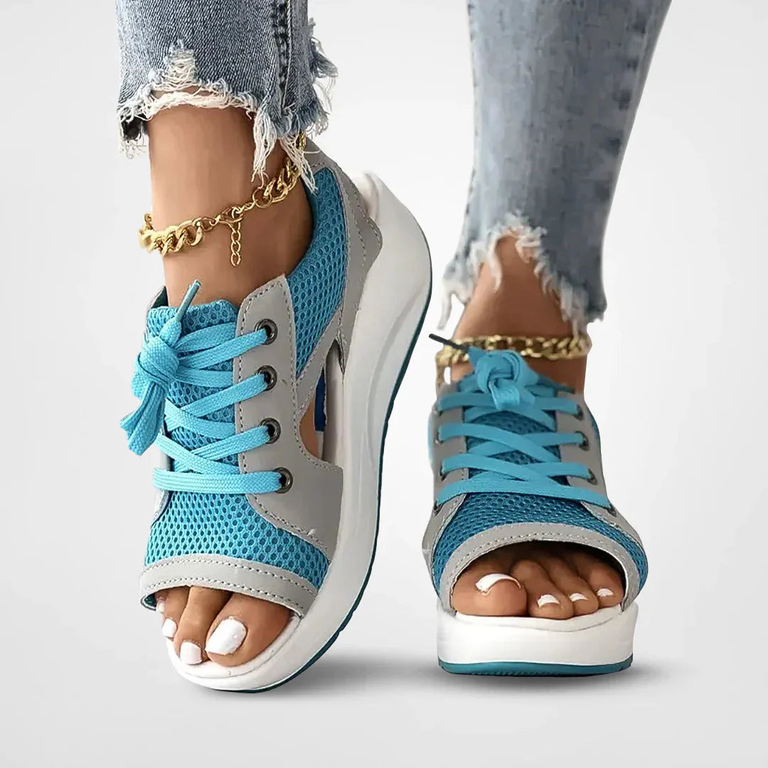 Sandales confortables Valenza en Bleu avec amortissement gel et chaussures légères