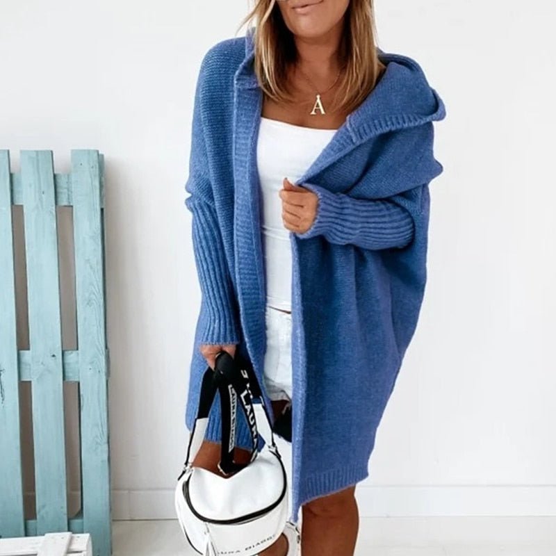 Cardigan chaud en laine de qualité, couleur Bleu pour un look tendance automnal d