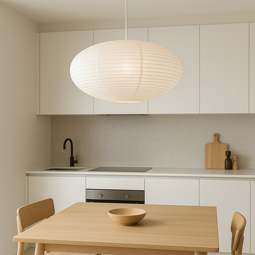 Lampe suspendue en papier de Wabi