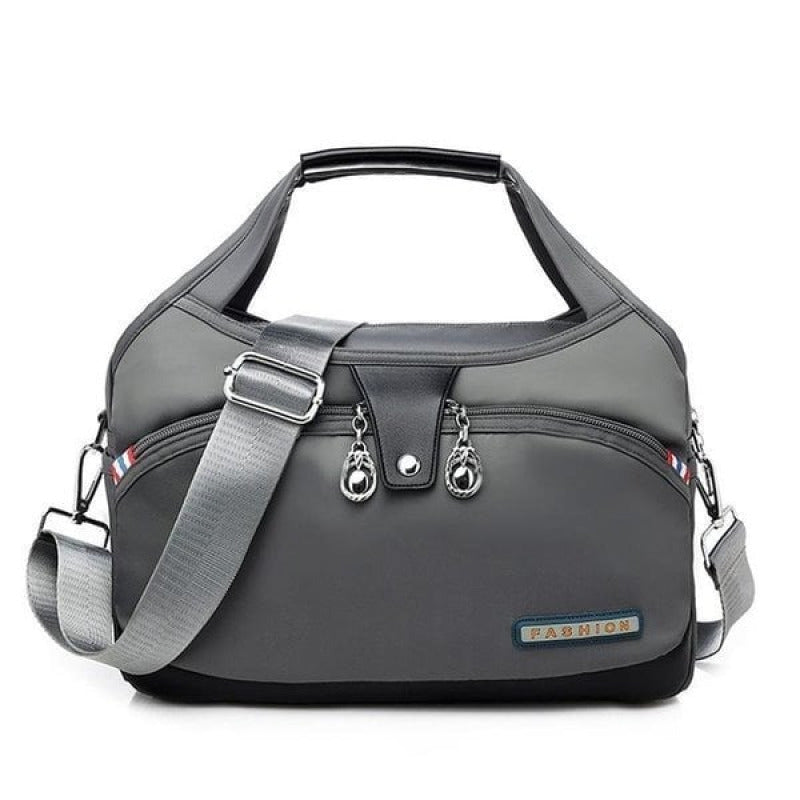 Sac à main WanderChic gris foncé en polyester durable pour femmes avec bretelles réglables